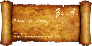Zsemlye Anna névjegykártya